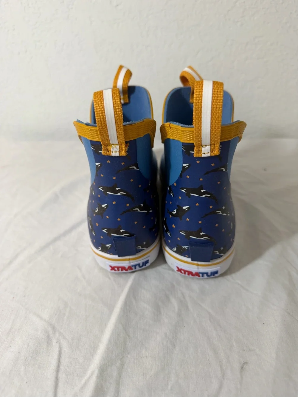XTRATUF Kids Blue Pull-On Rain & Snow Boots with Yellow Trim